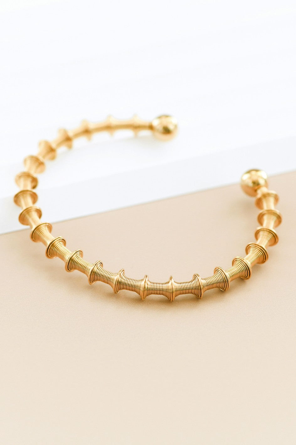 18K Gold Plate Cable Cuff Bangle Bracelet