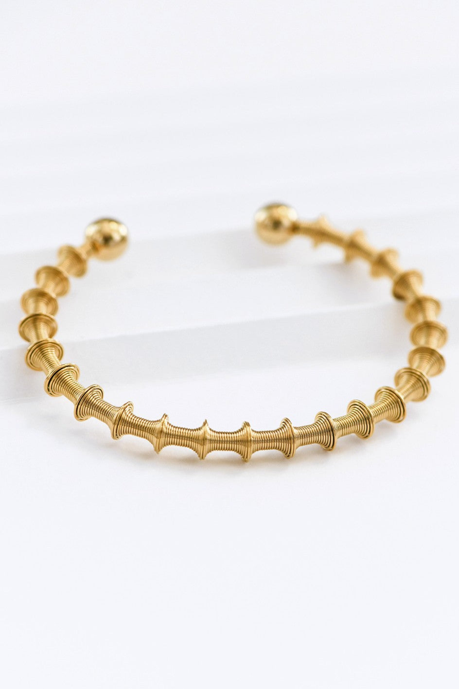 18K Gold Plate Cable Cuff Bangle Bracelet