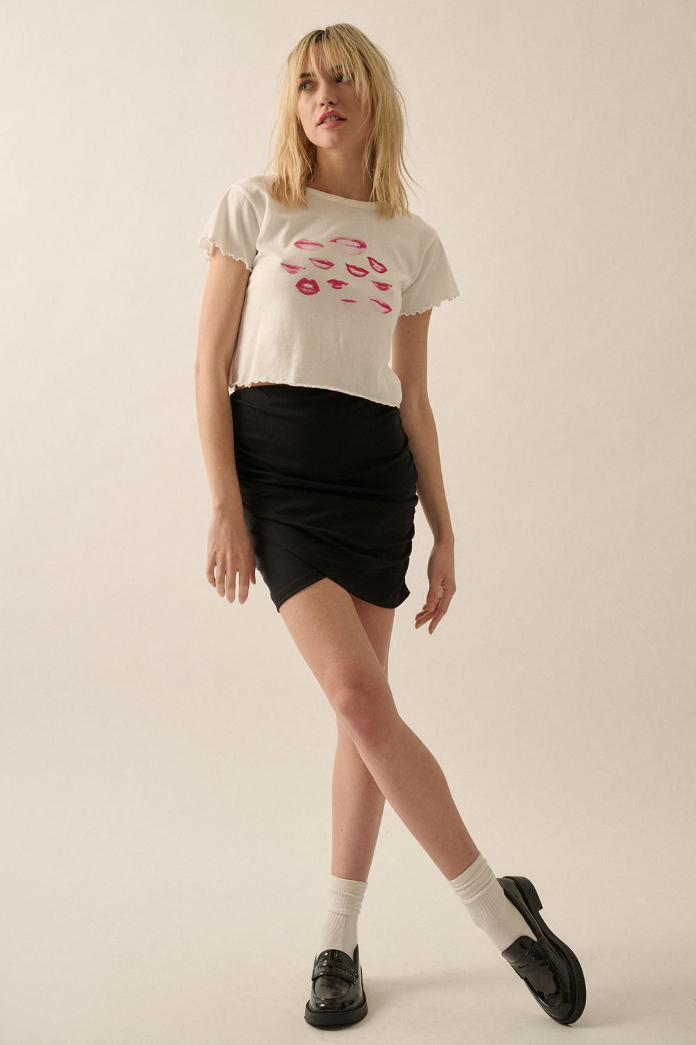 Pink Lips Lettuce Edge Tee