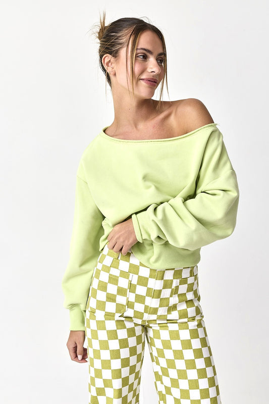 Alina Off Shoulder Cropped Sweatshirt