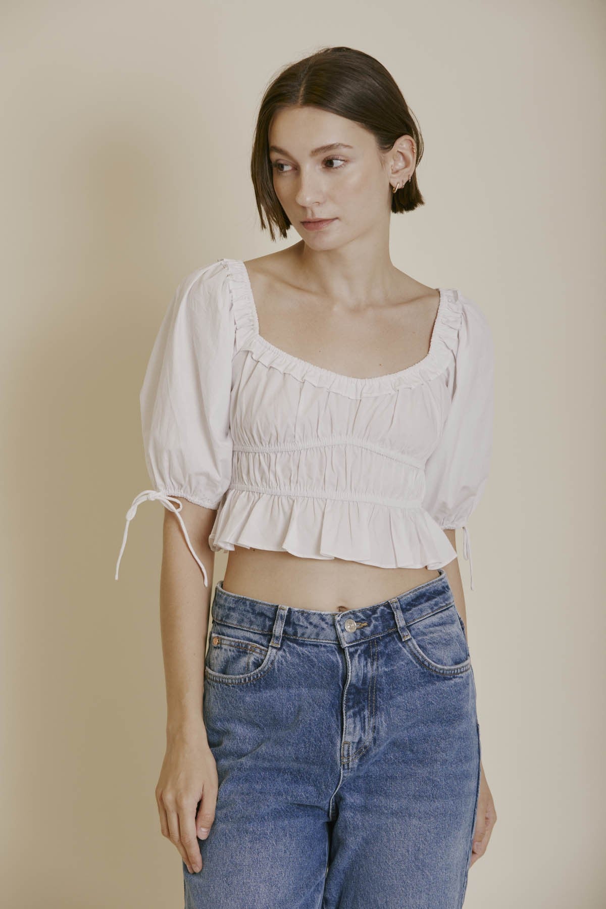 Aureum Eleanora Poplin Elasticated Crop Top