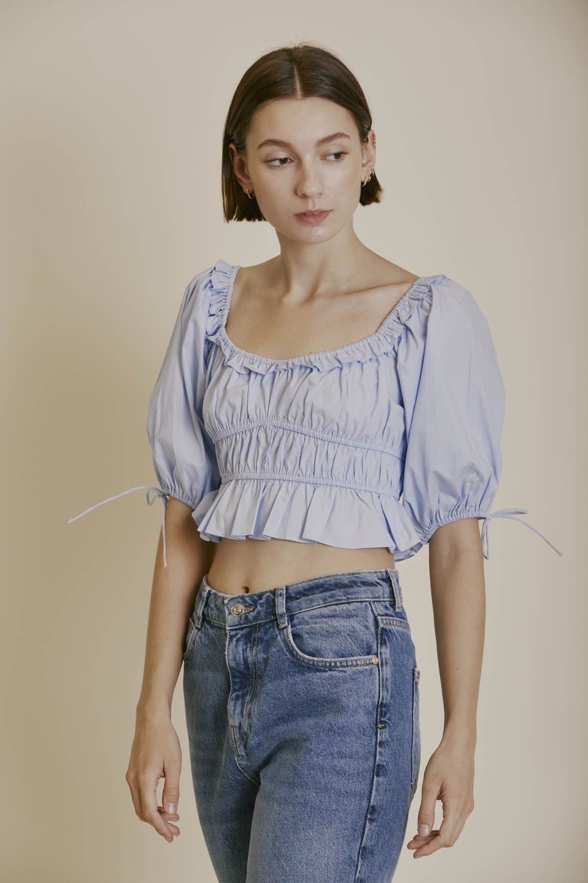 Aureum Eleanora Poplin Elasticated Crop Top