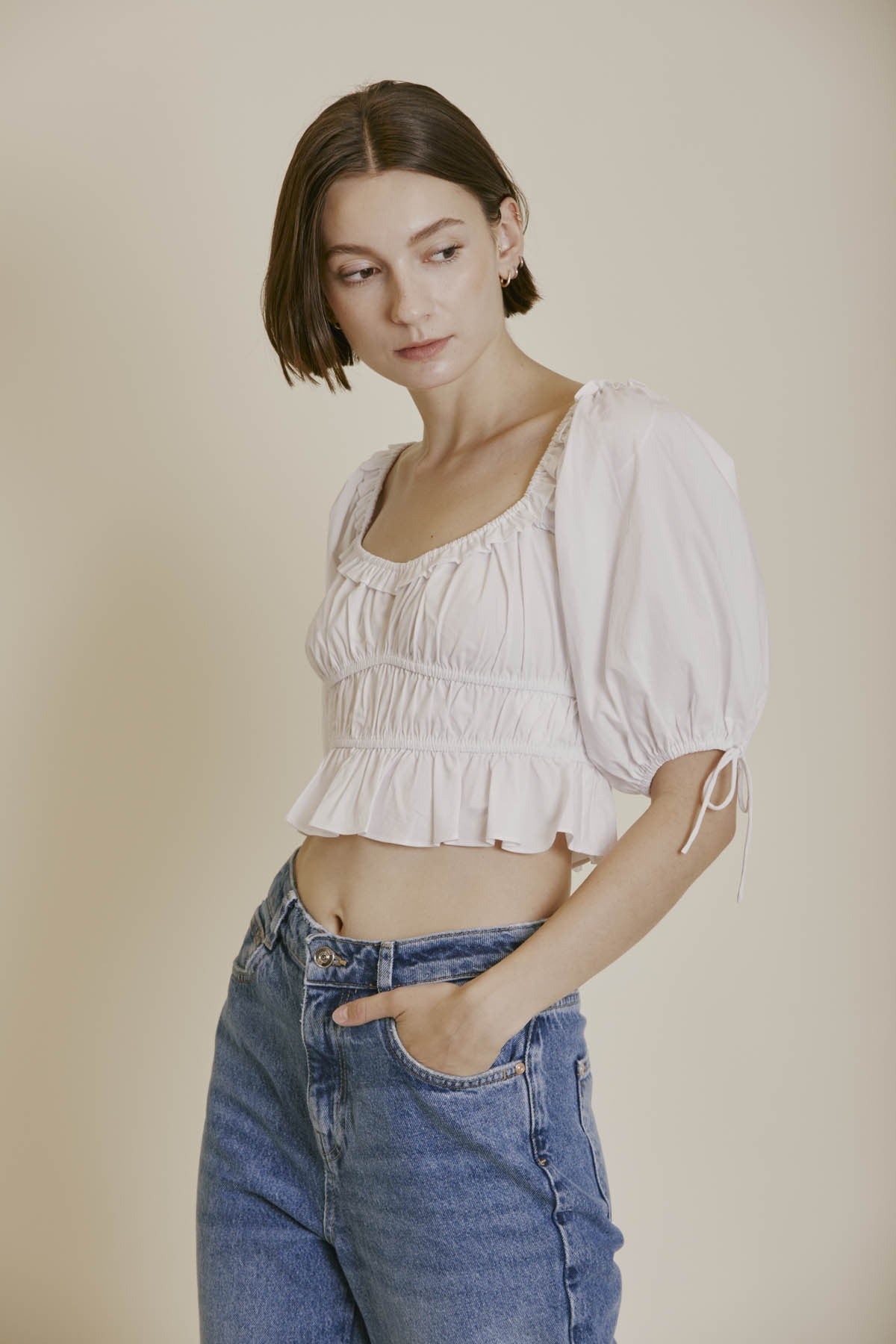 Aureum Eleanora Poplin Elasticated Crop Top