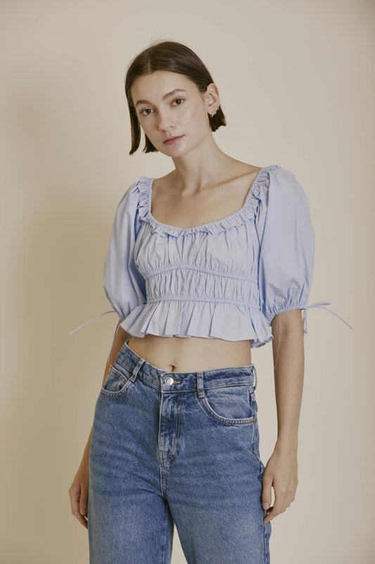 Aureum Eleanora Poplin Elasticated Crop Top