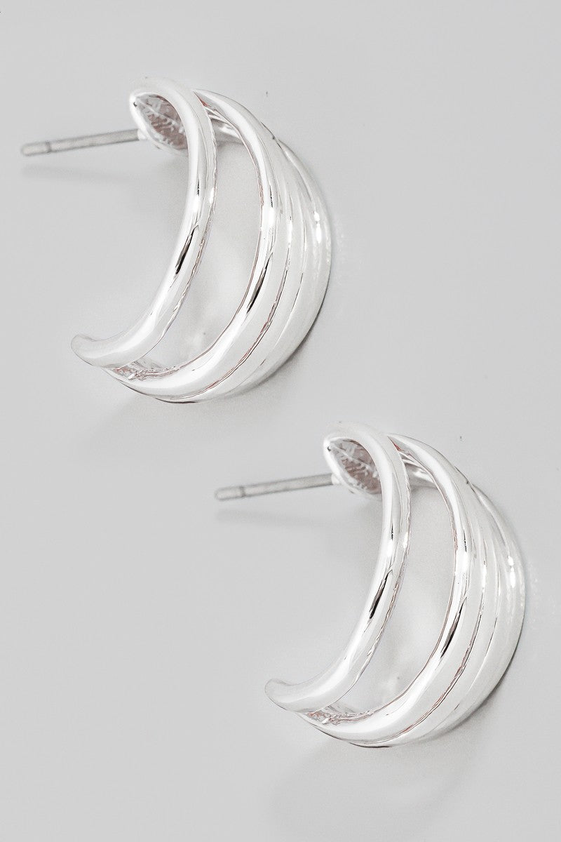 Five Row Metallic Hoop Earring