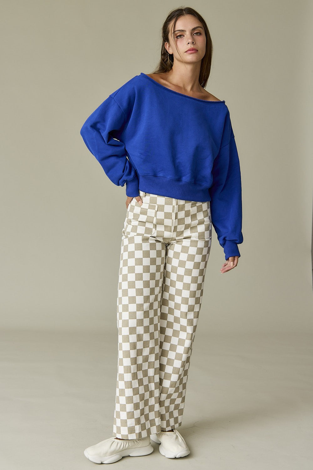 Alina Off Shoulder Cropped Sweatshirt