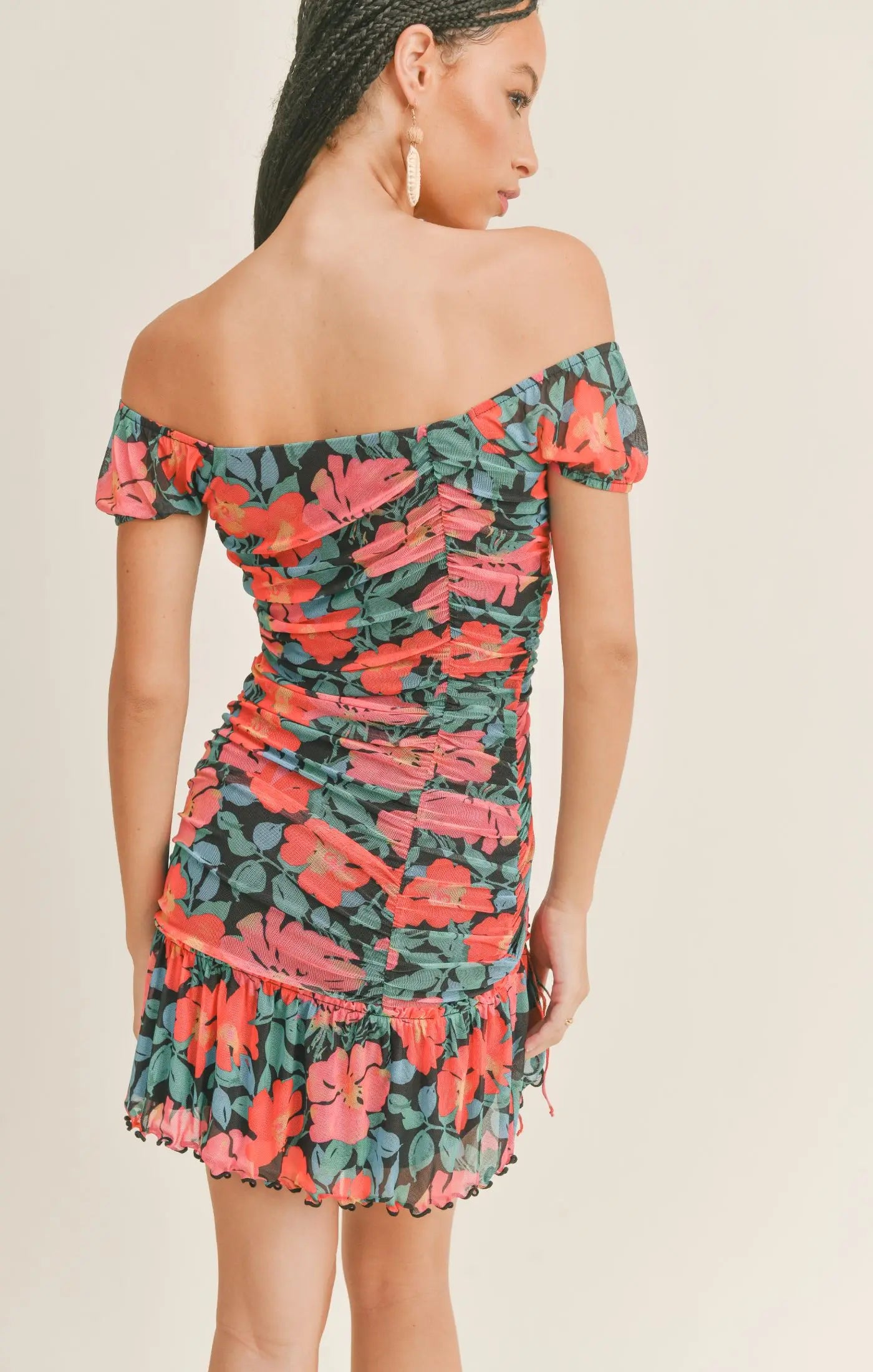 Sage the Label Vintage Tropics Ruched Mini Dress