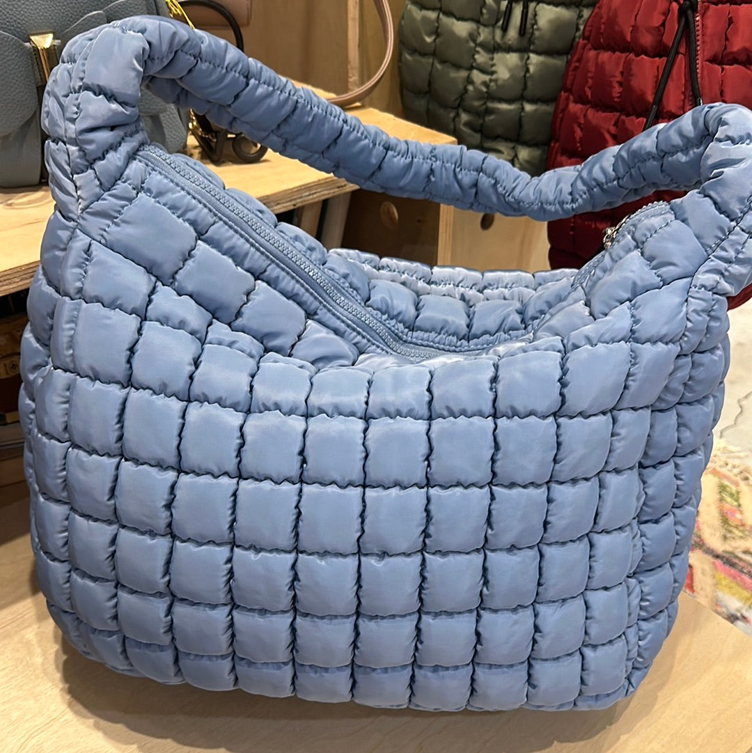 Free people movement quilted carryall dusty blue