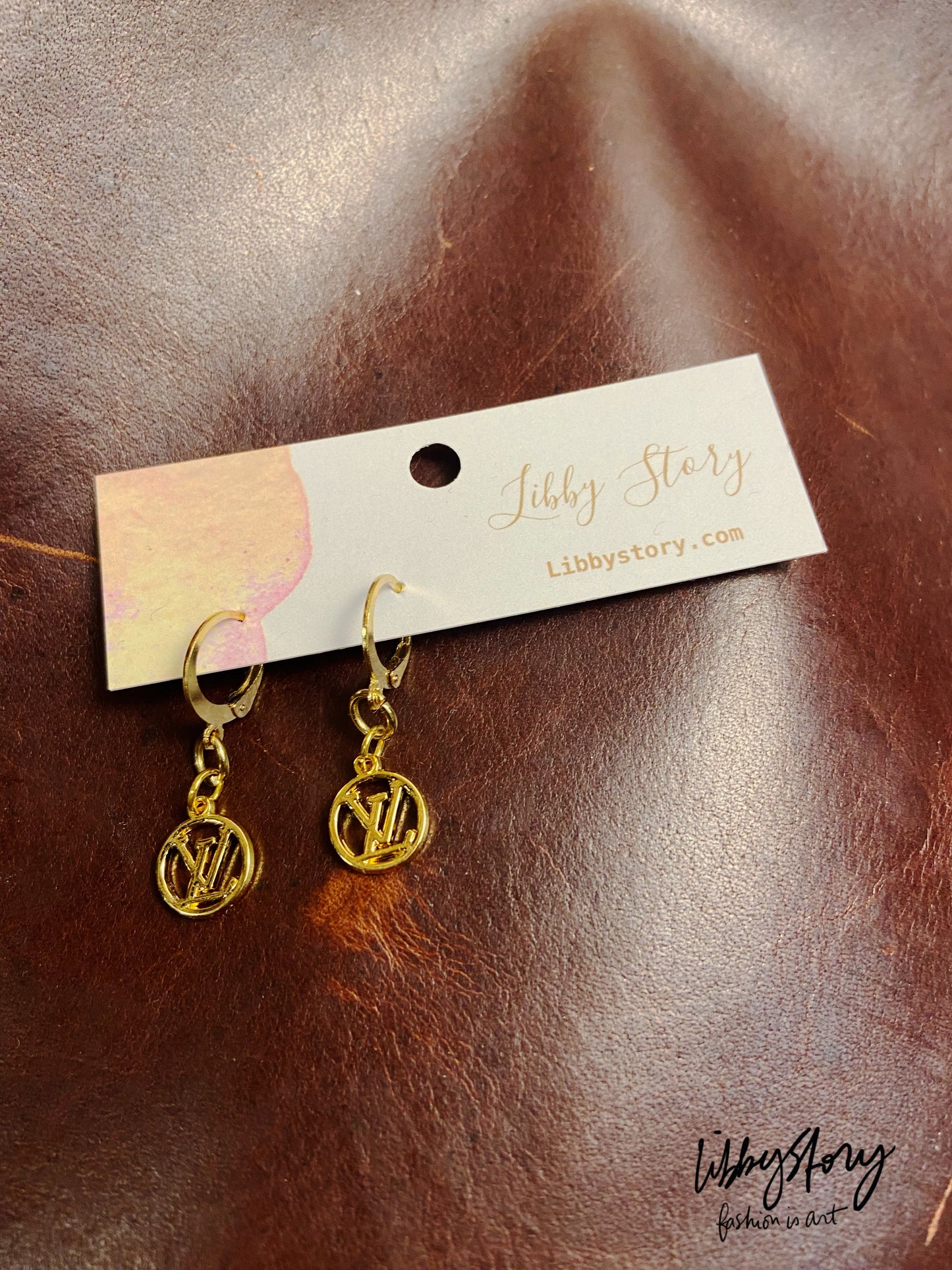 LS Upcycled LV Circle 18K Gold Filled Earring