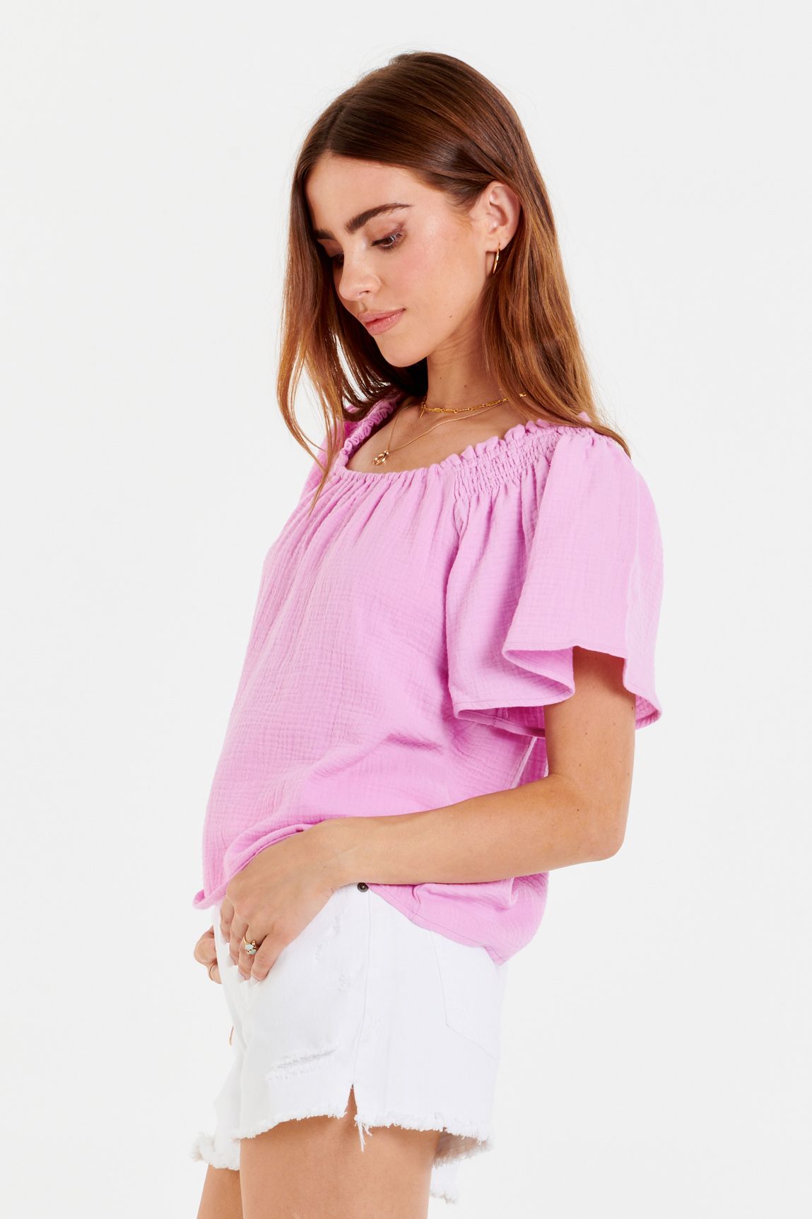 Another Love Priah Flutter Sleeve Top