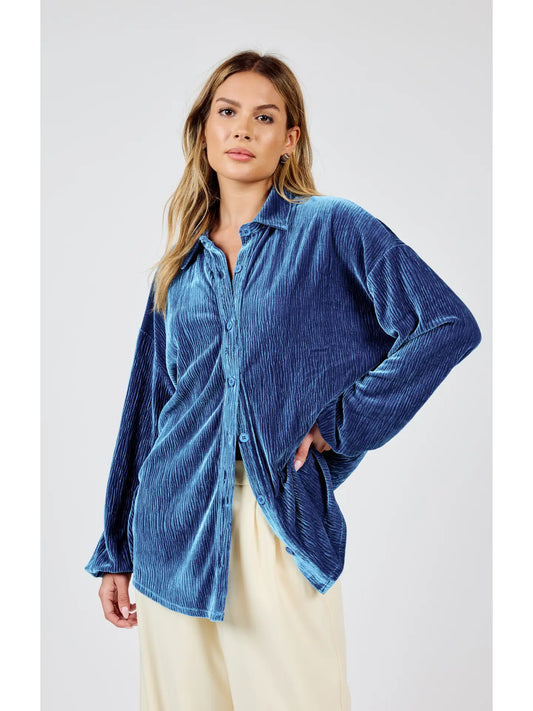 Sadie & Sage Lorelai Button Up Velvet Top