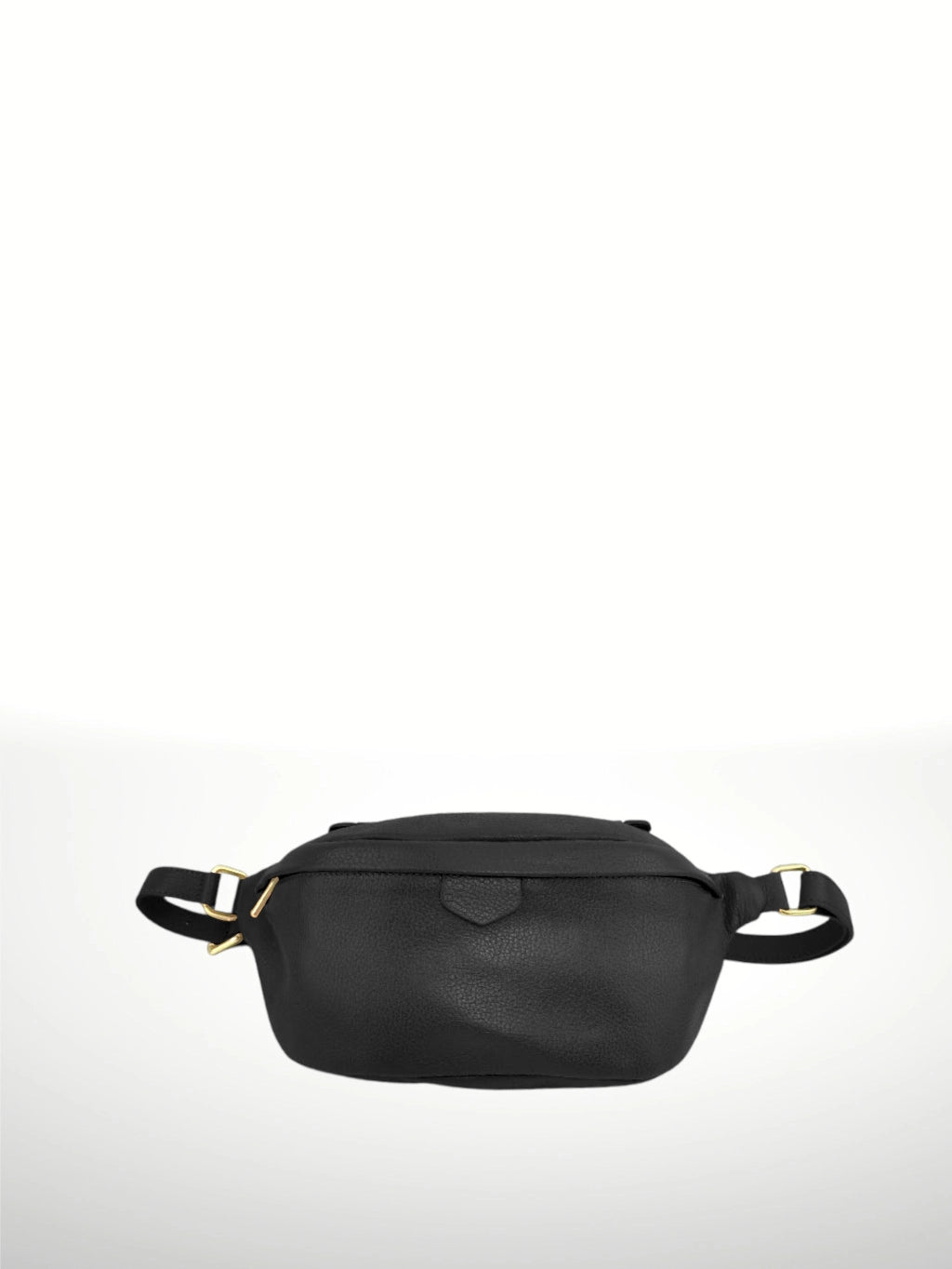 Black Leather Fanny Pack With 2 Straps for Women Leather Belt 