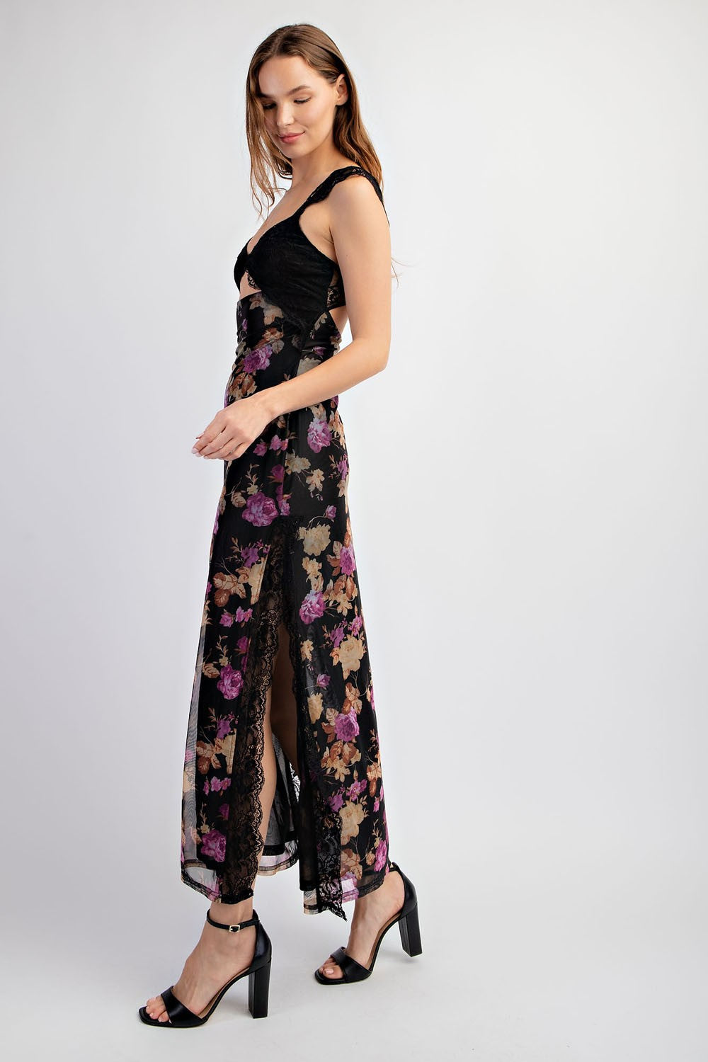 Floral Maxi Lace Slip Dress