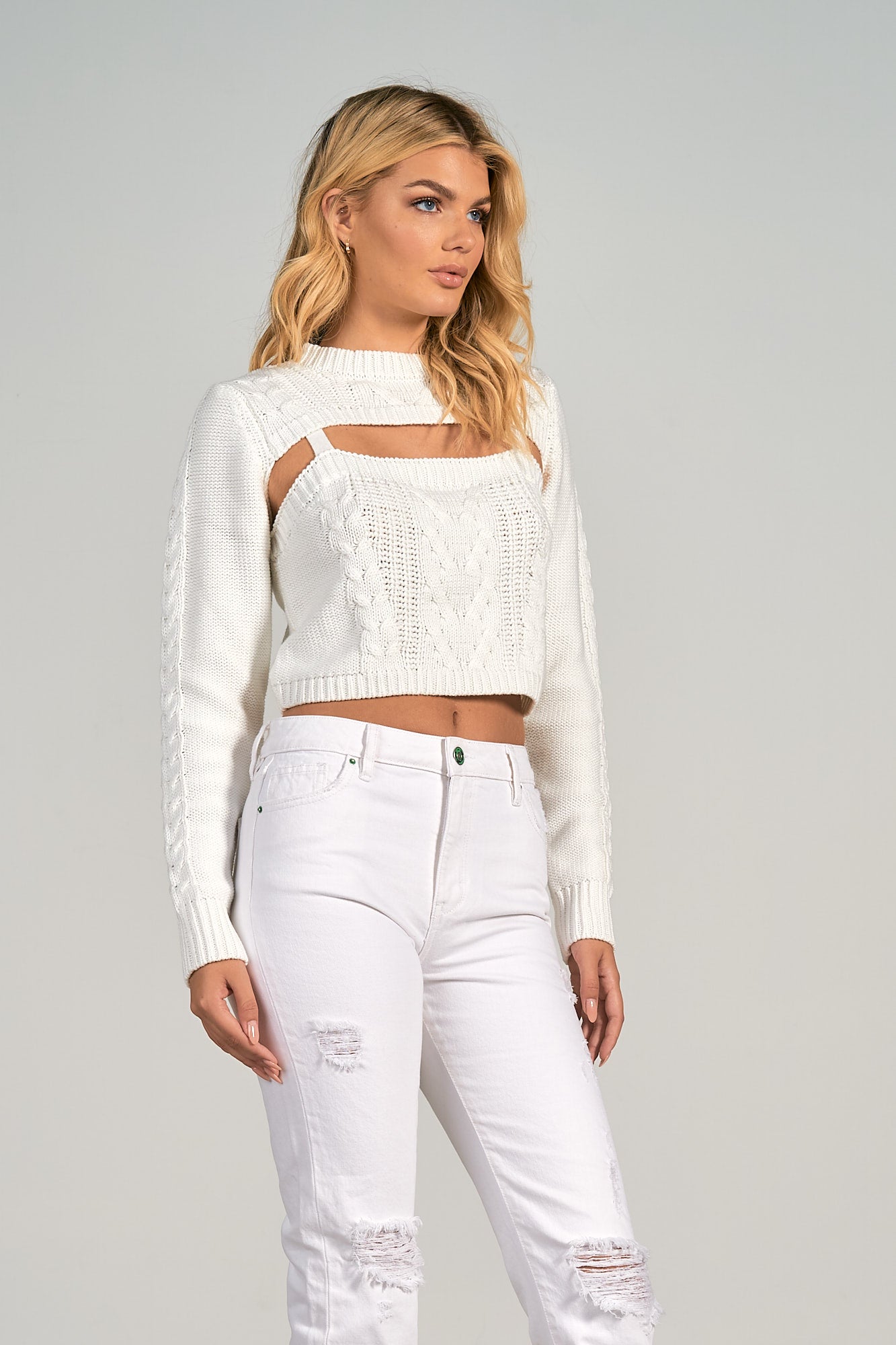 Elan Estella Cut Out Sweater