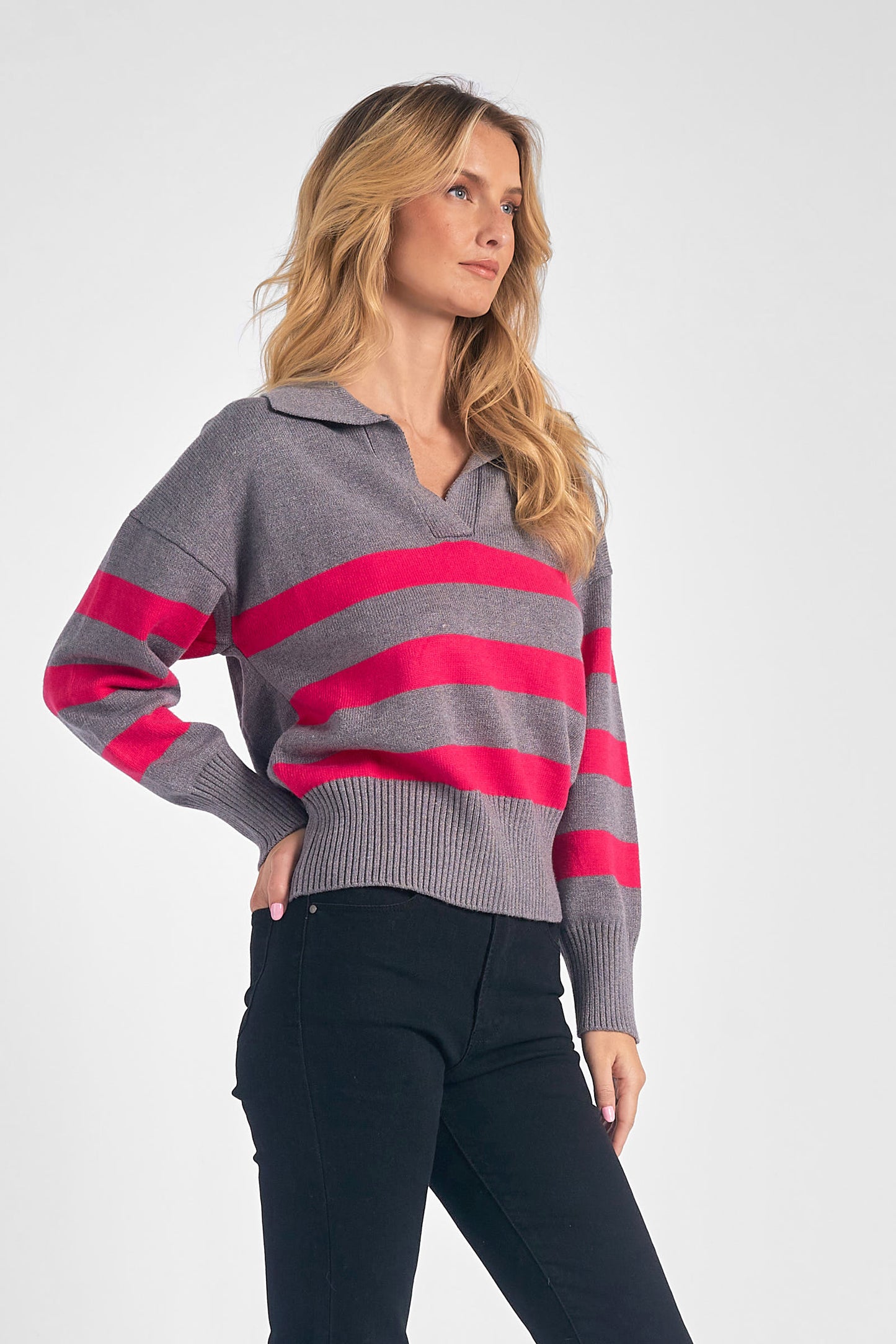 Elan Angelica Striped Sweater