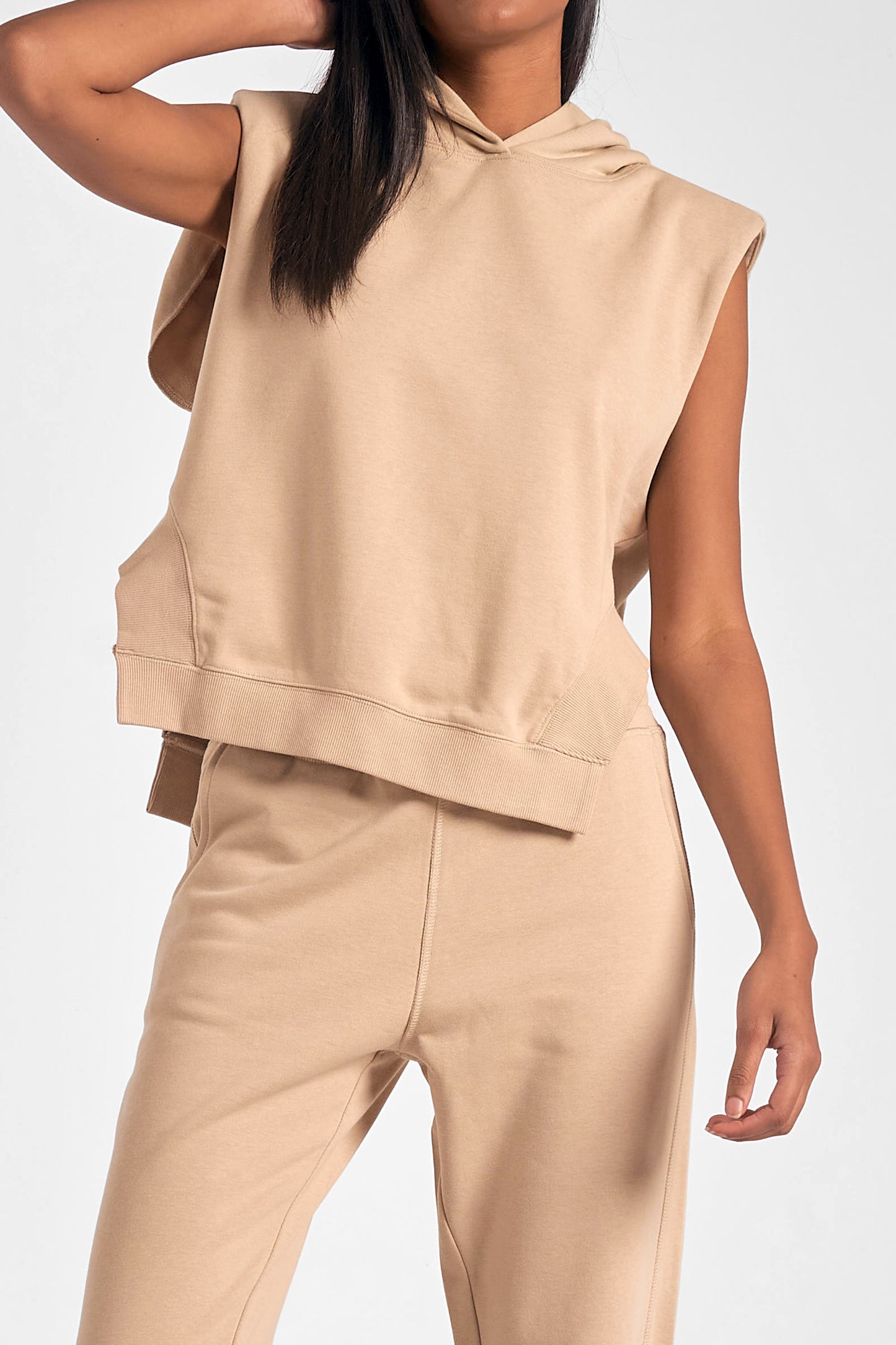 Elan Sleeveless Crop Hoodie