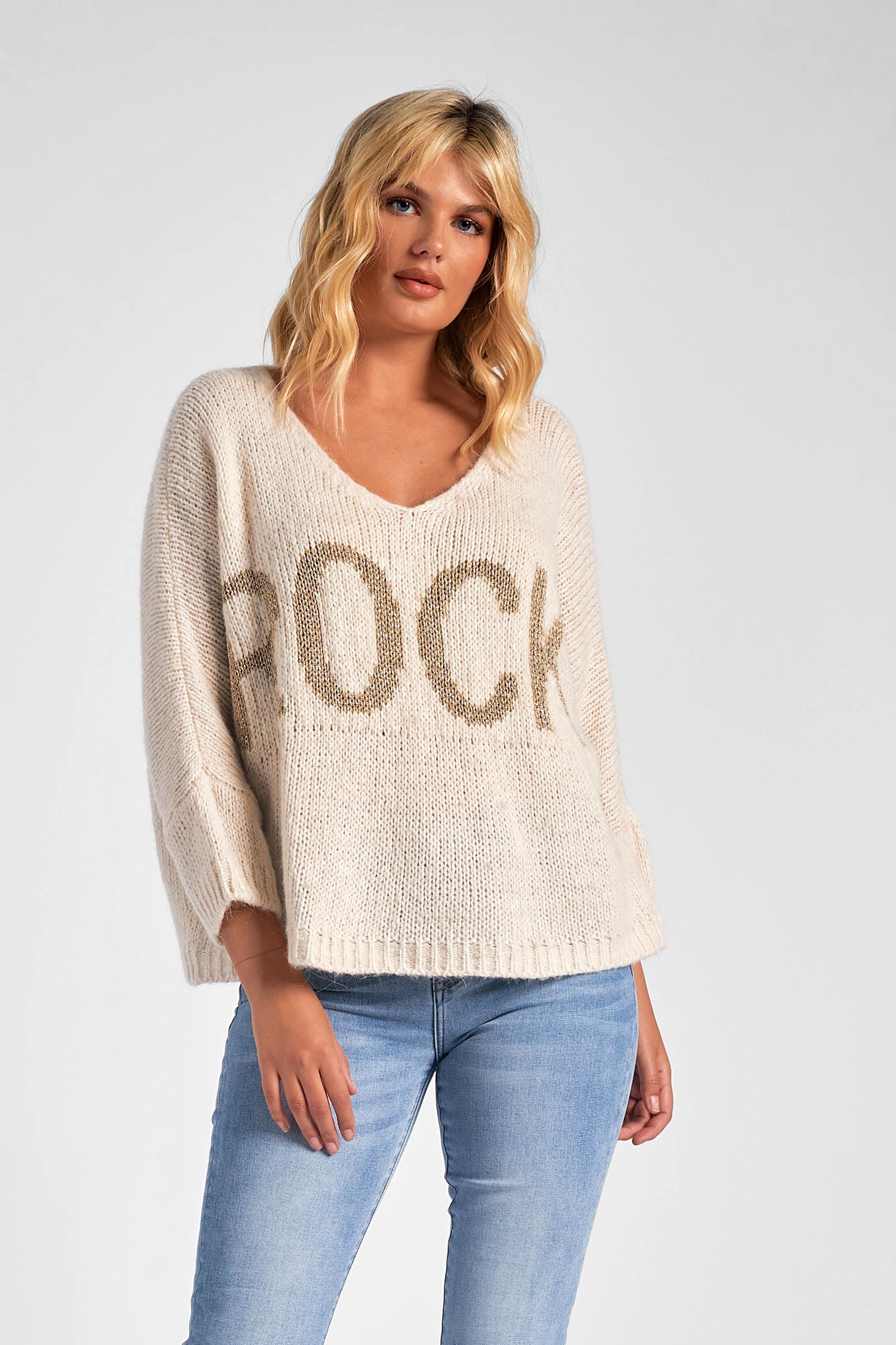 Elan Rock V-Neck Sweater – Libby Story