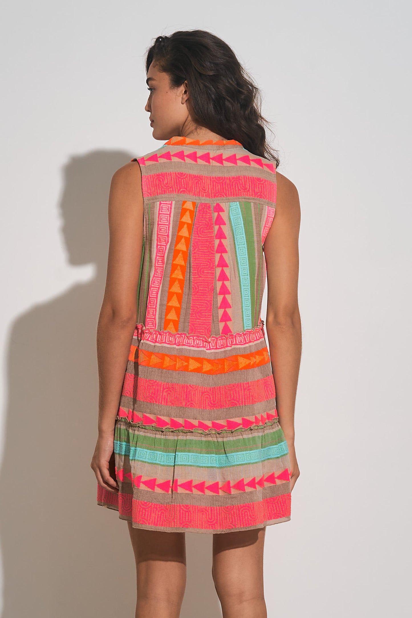 Elan A Line Sleeveless Print Dress