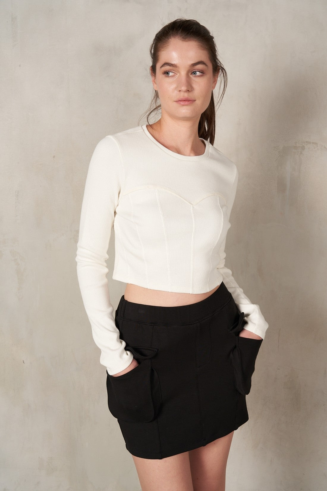 Sydney LS Ribbed Crop Top