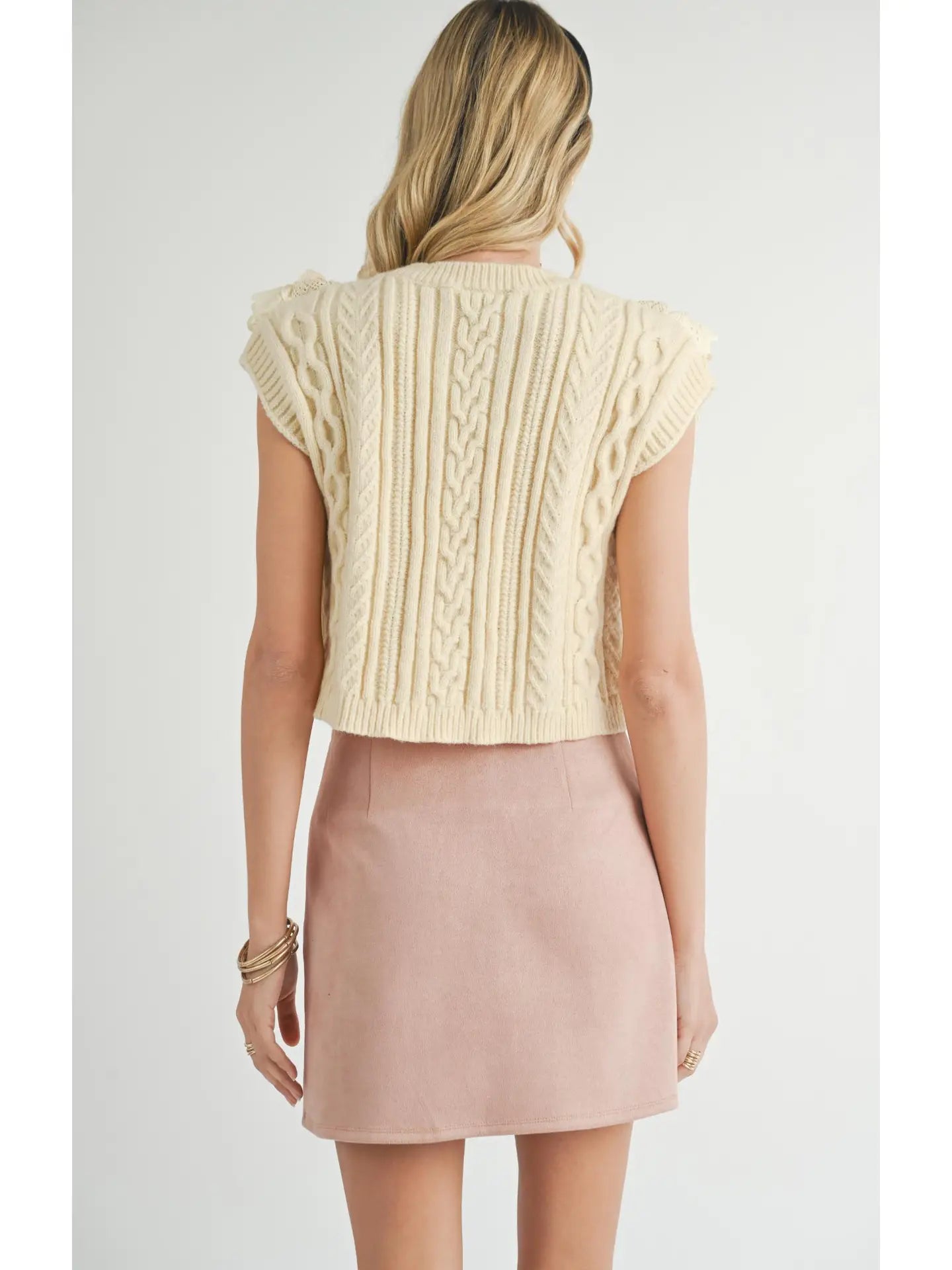 Sadie & Sage Vicki Lace Ruffles Sweater Tank