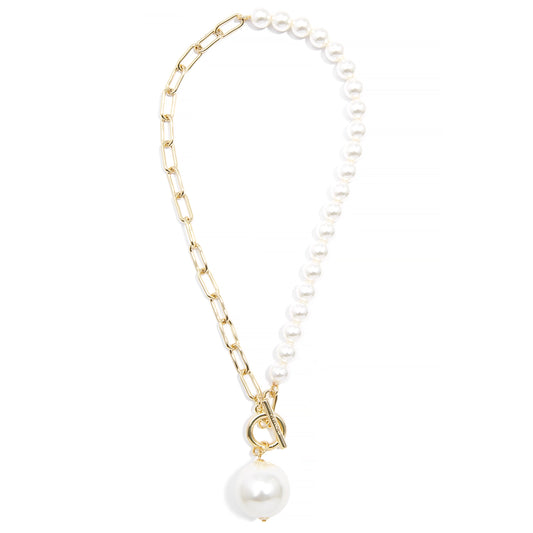 Zenzii Chain & Pearl Pendant Necklace