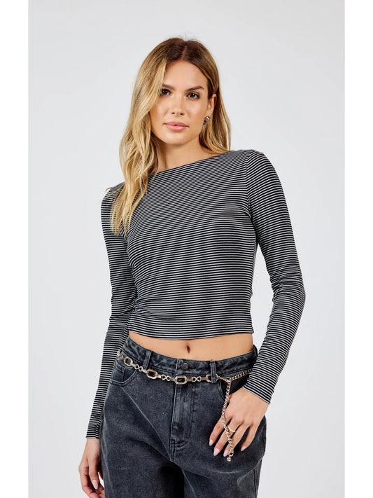 Sadie & Sage Bounty Boatneck  LS Top