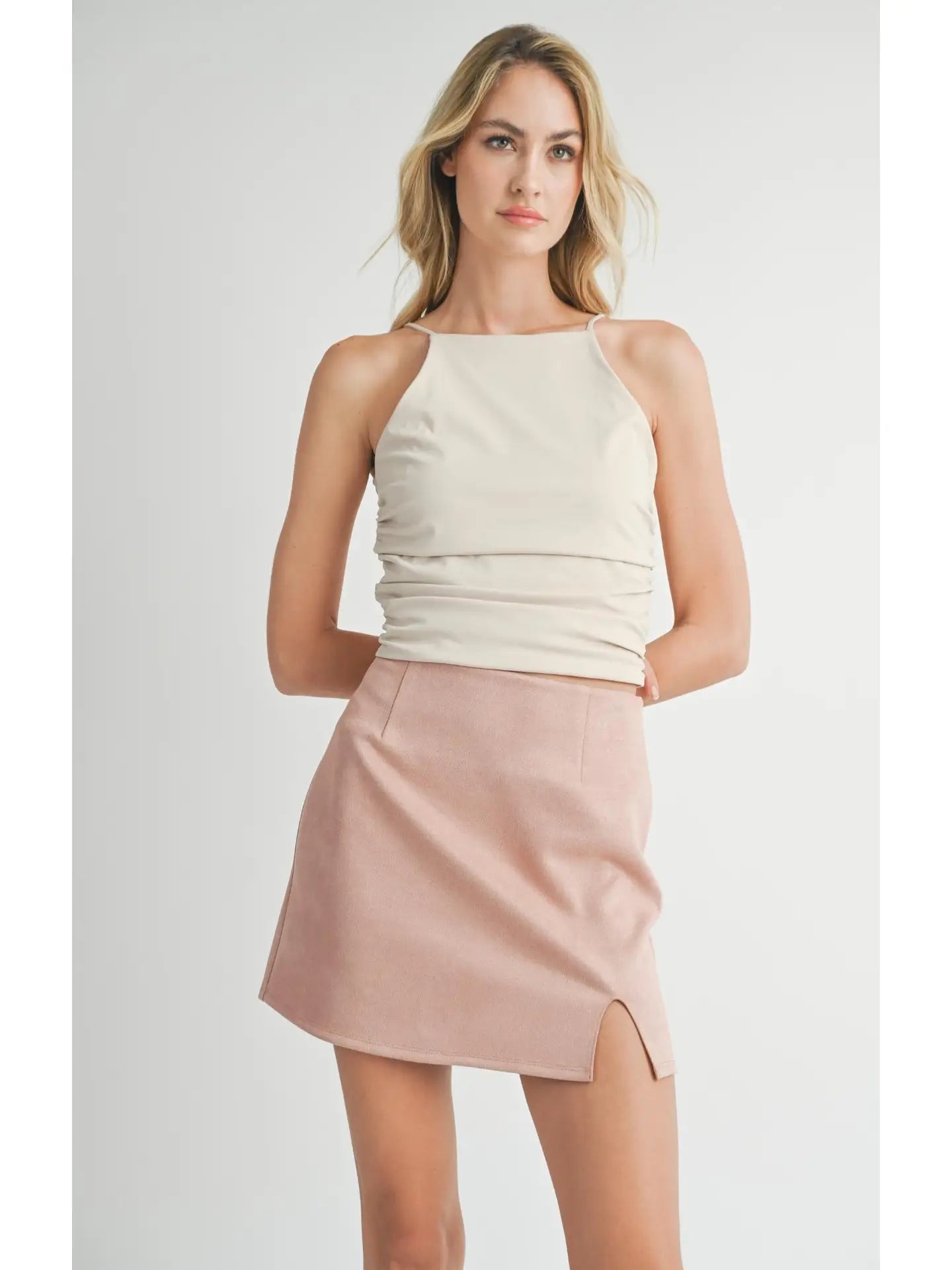 Sadie & Sage On Point Ruched Knit Tank