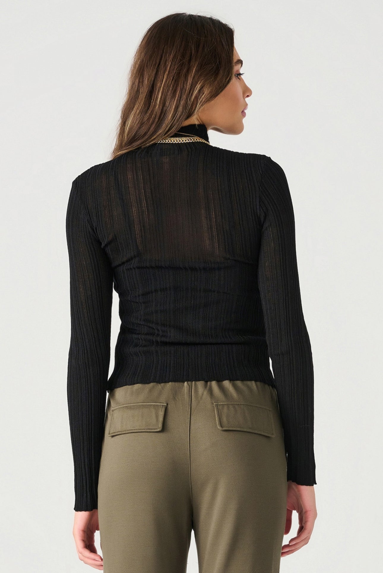 DEX MOCK NECK RIBBED TOP