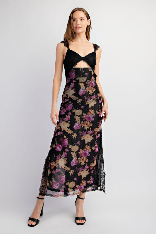 Floral Maxi Lace Slip Dress