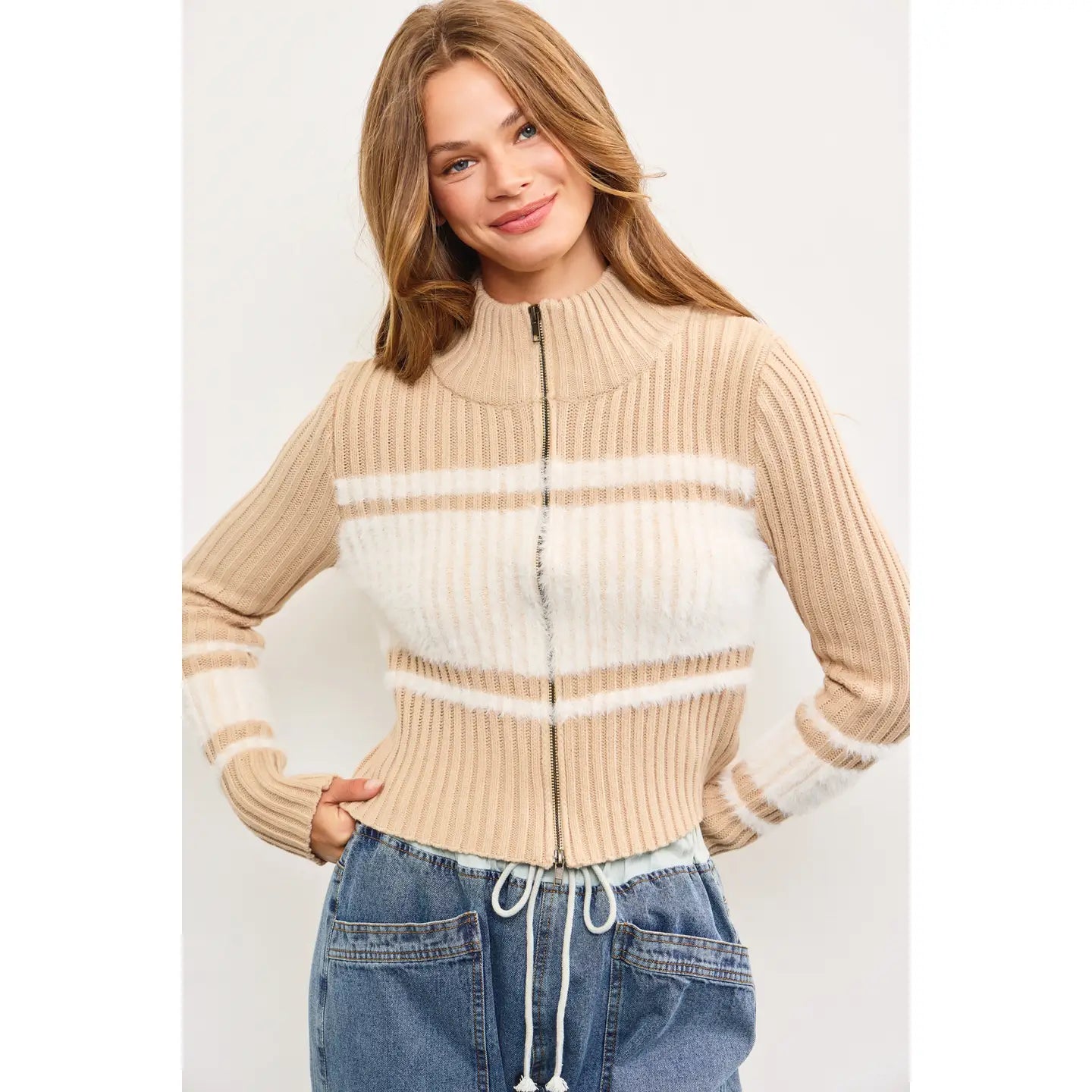 MS Zip Up Rib Top