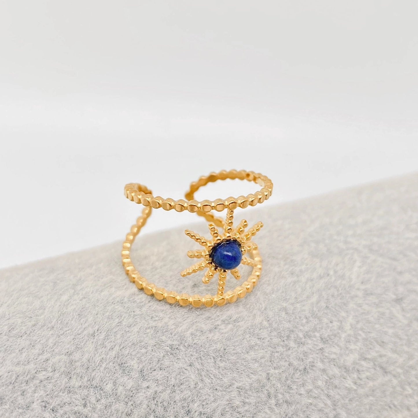 Star Lapis Lazuli 18K Gold Plated Ring