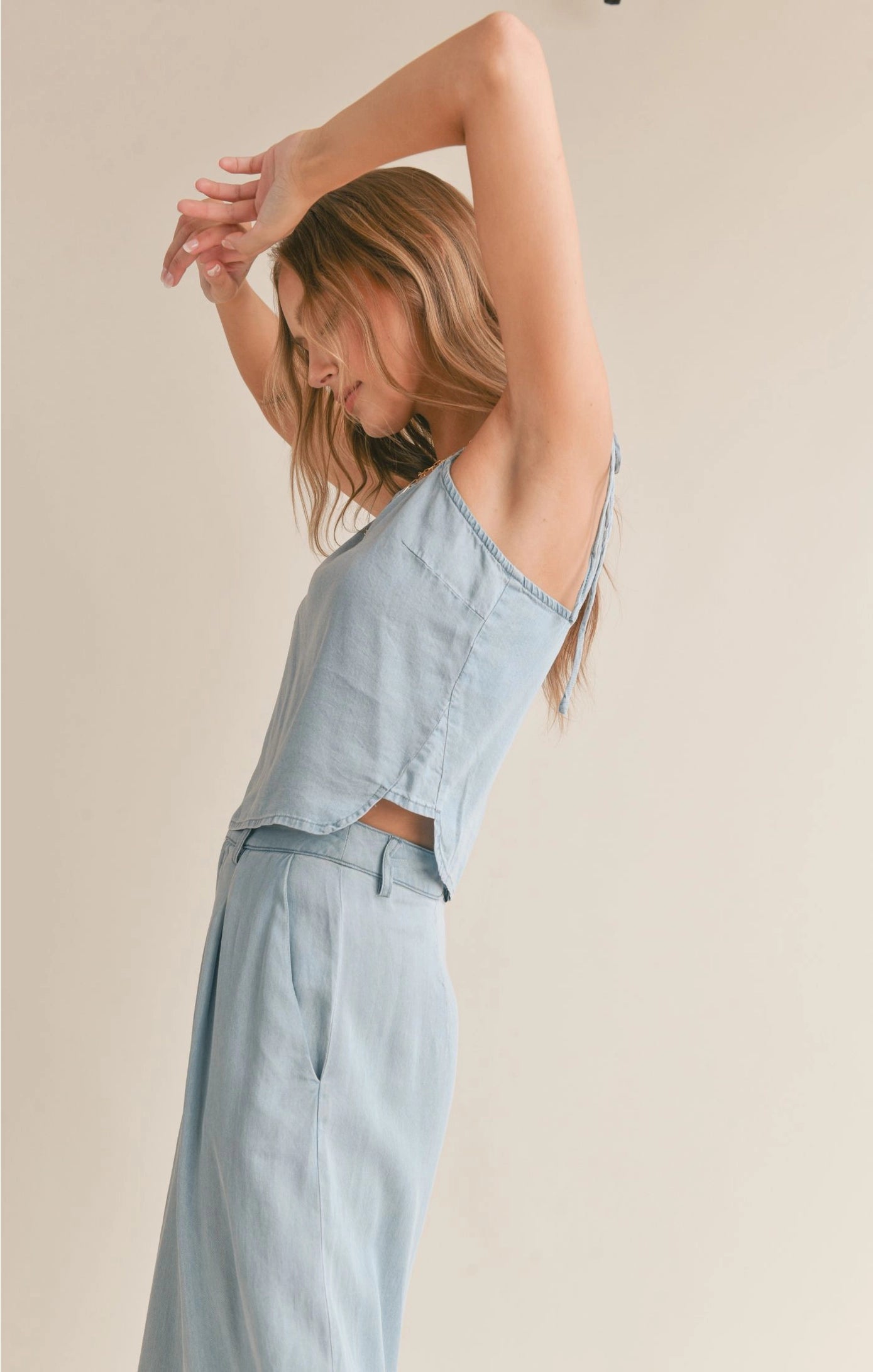 Sadie & Sage Soft Breeze Chambray Tank