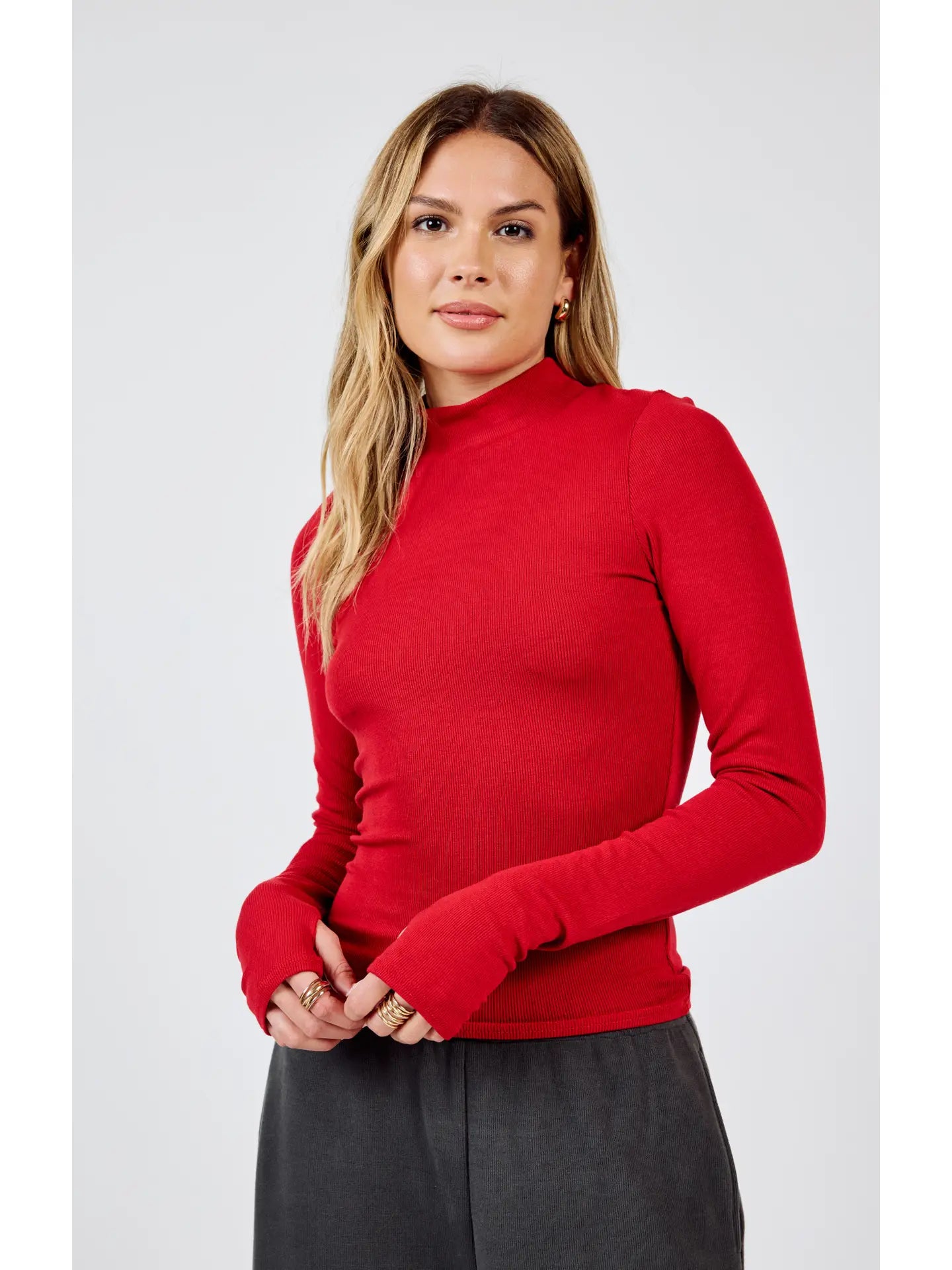 Sadie & Sage Ronan Mock Neck Top