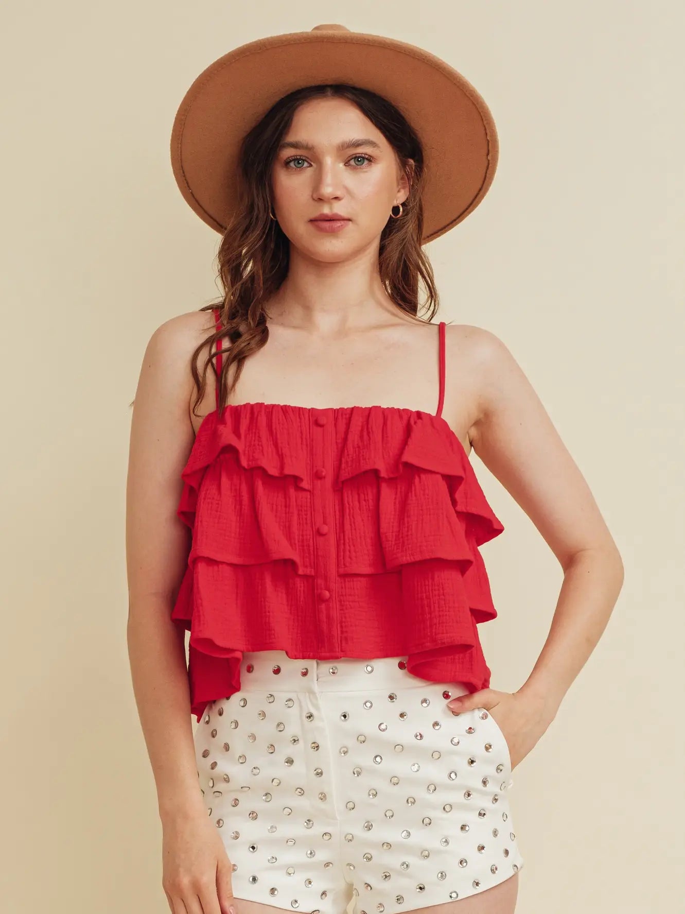 RUFFLE CROP CAMI