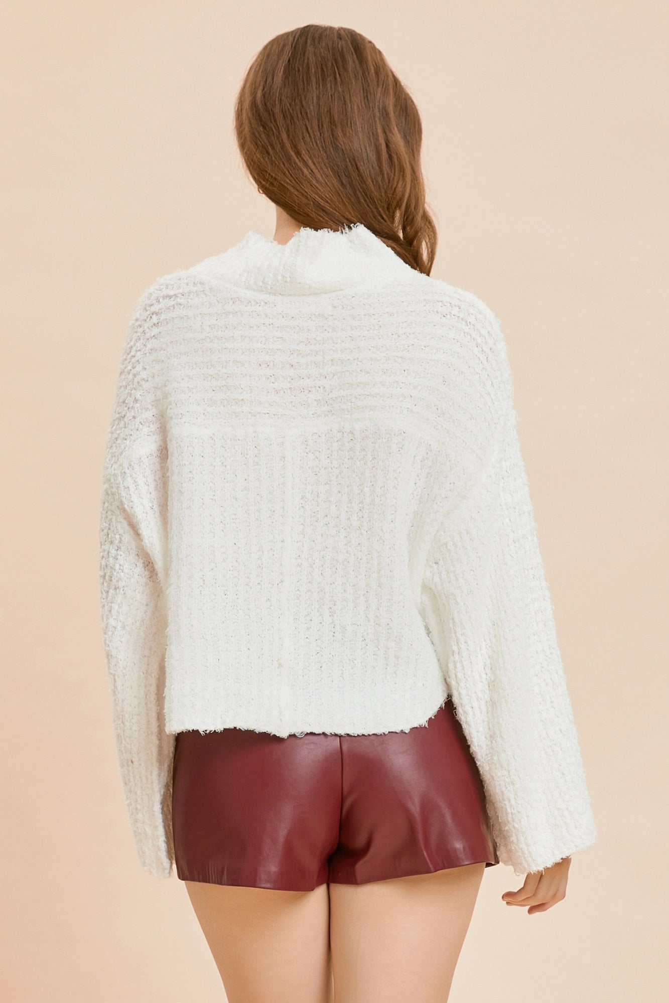 Mock Neck Oversized Knit Top