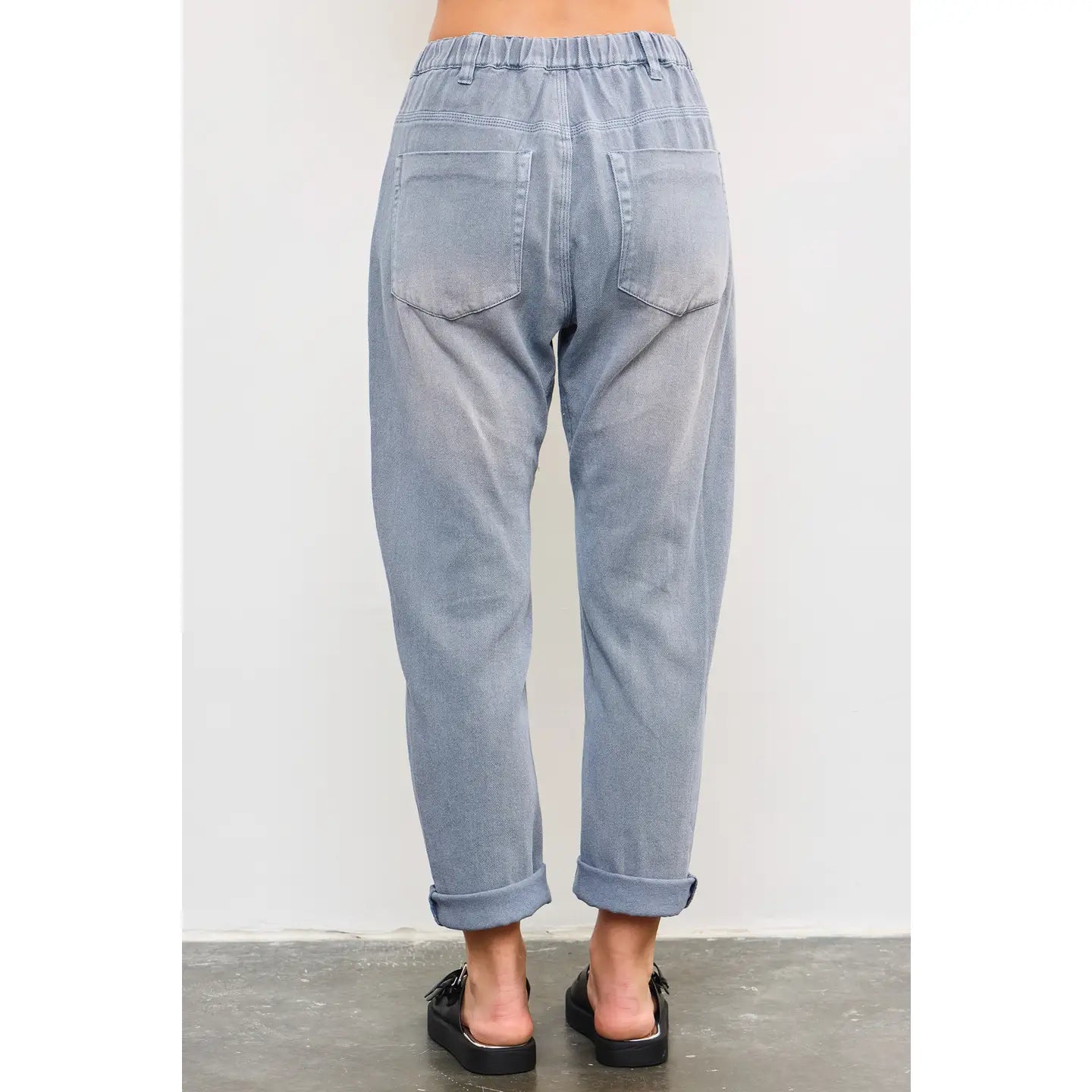 MS FRONT TIE DENIM PANTS