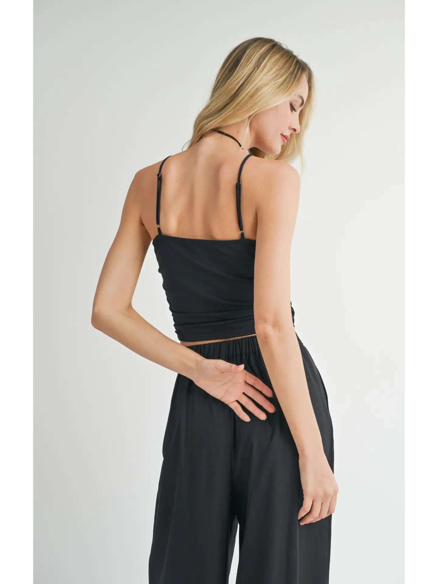 Sadie & Sage On Point Ruched Knit Tank