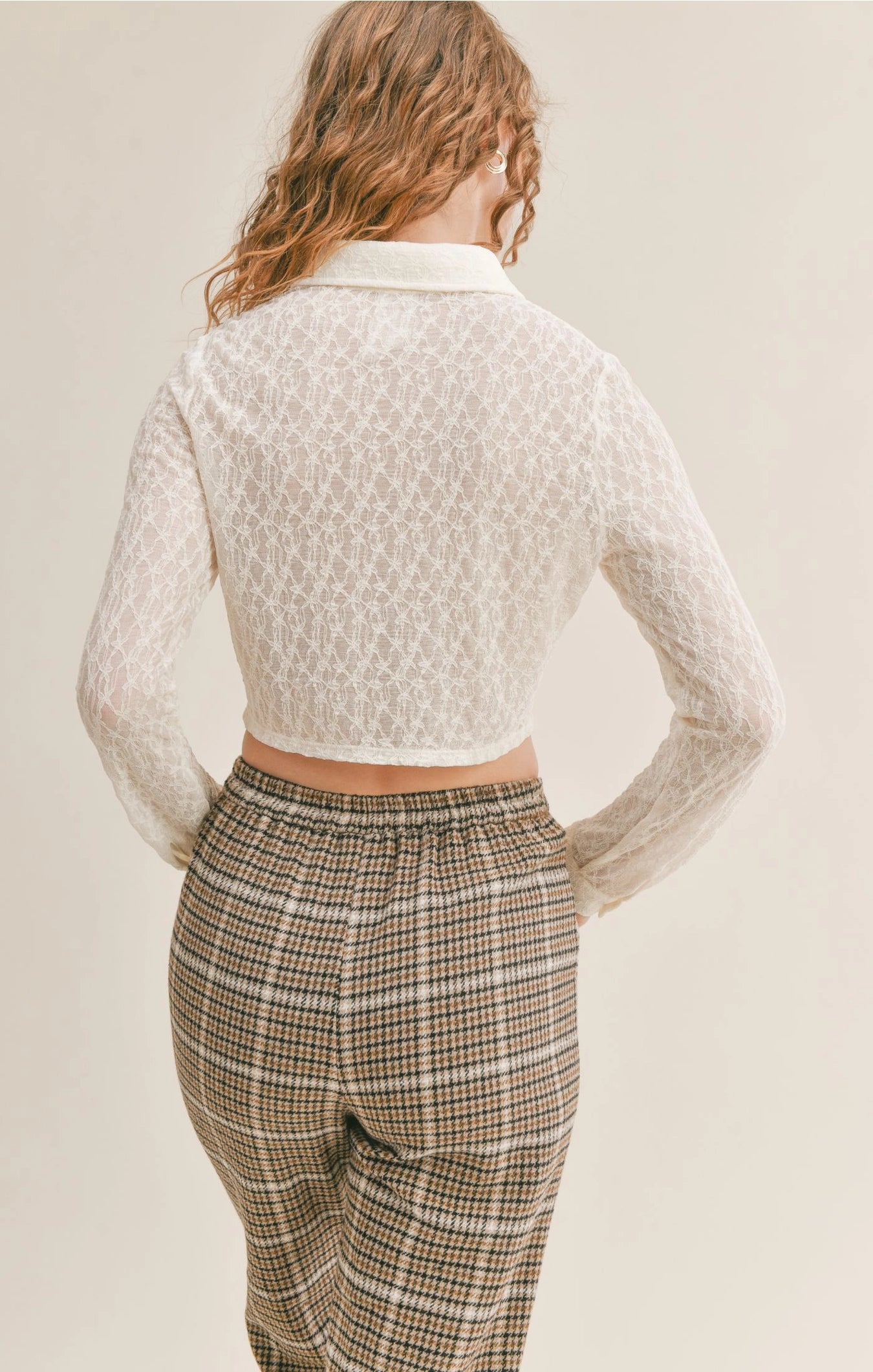 Sadie & Sage Bridgette Lace Crop Shirt