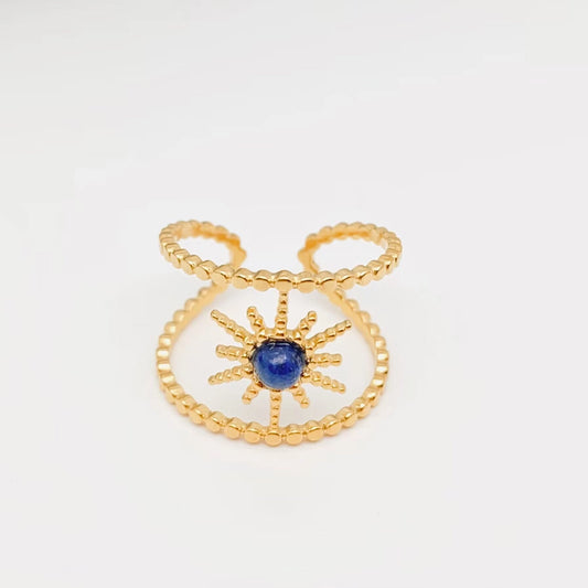 Star Lapis Lazuli 18K Gold Plated Ring