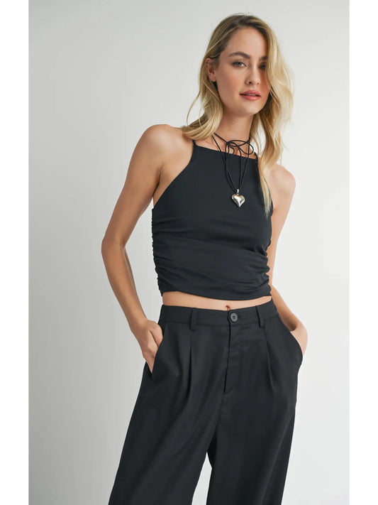 Sadie & Sage On Point Ruched Knit Tank