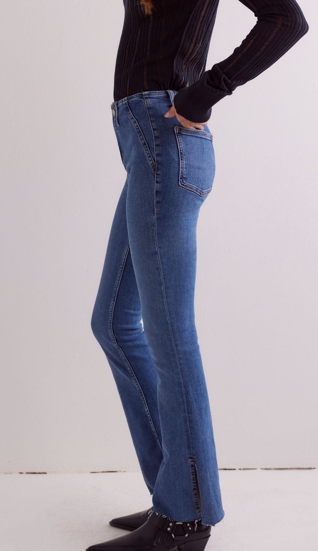 Free People Level Up Slit Bootcut Jeans