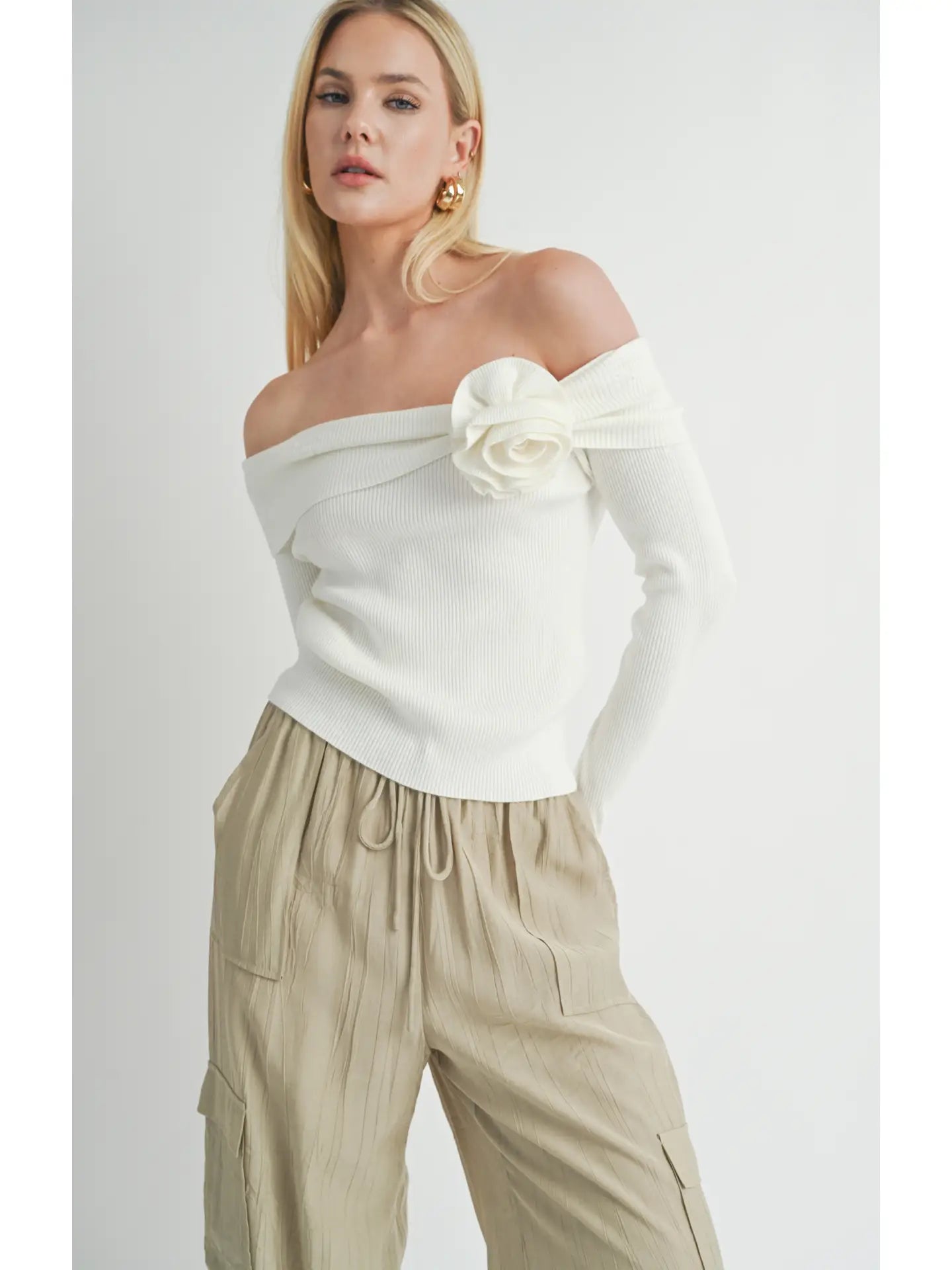 Sage the Label Larissa Rose Offshoulder Sweater