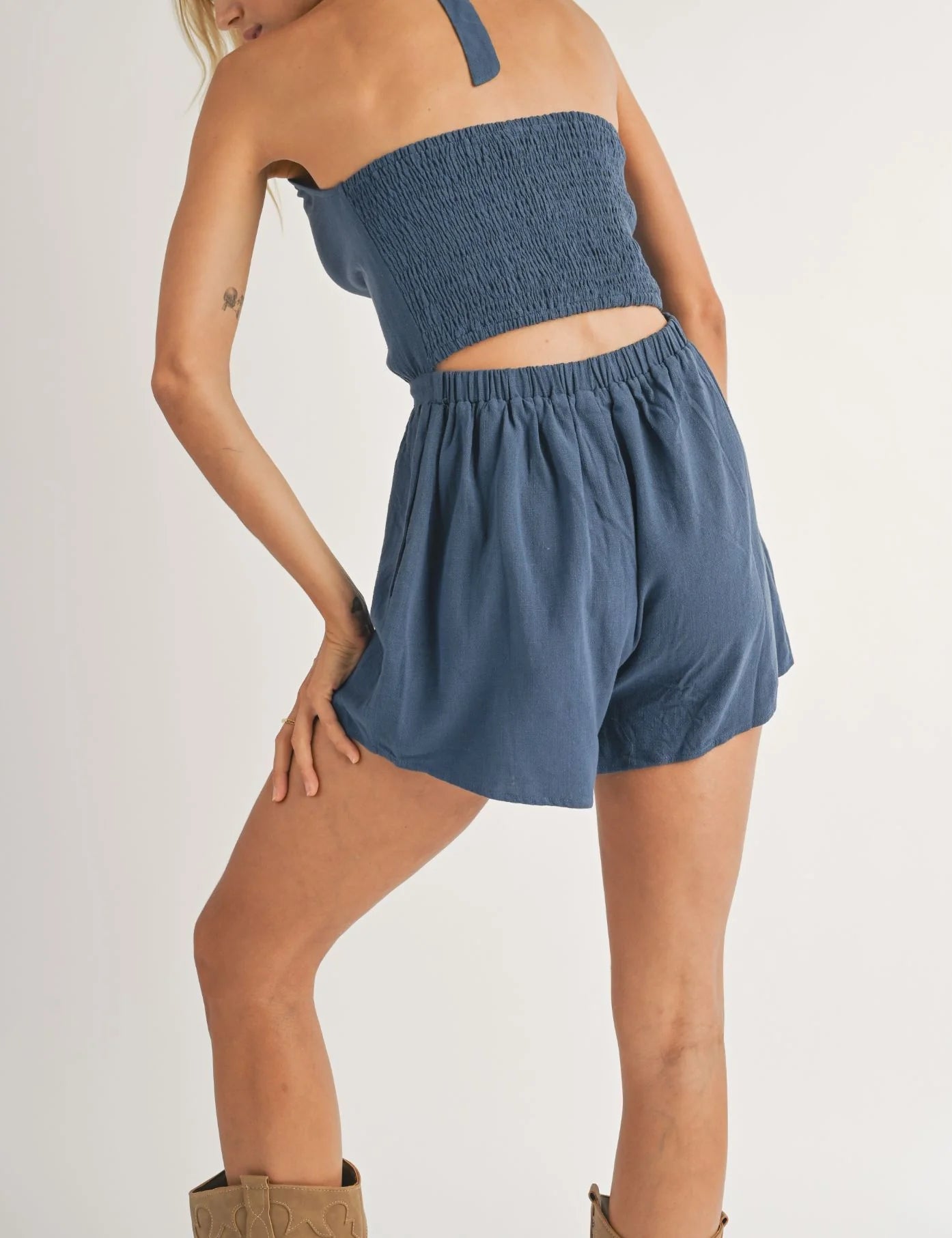 Sadie & Sage Sugarloaf Halter Neck Romper