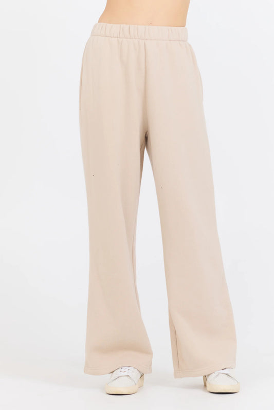 Ocean Drive Vanilla Cream Cotton Wide Leg Pant