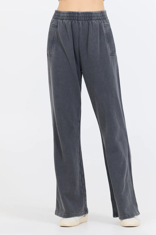 Ocean Drive Washed Garment Dyed French Terry Flare Pant