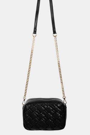 Braided Faux Leather Rectangle Bag