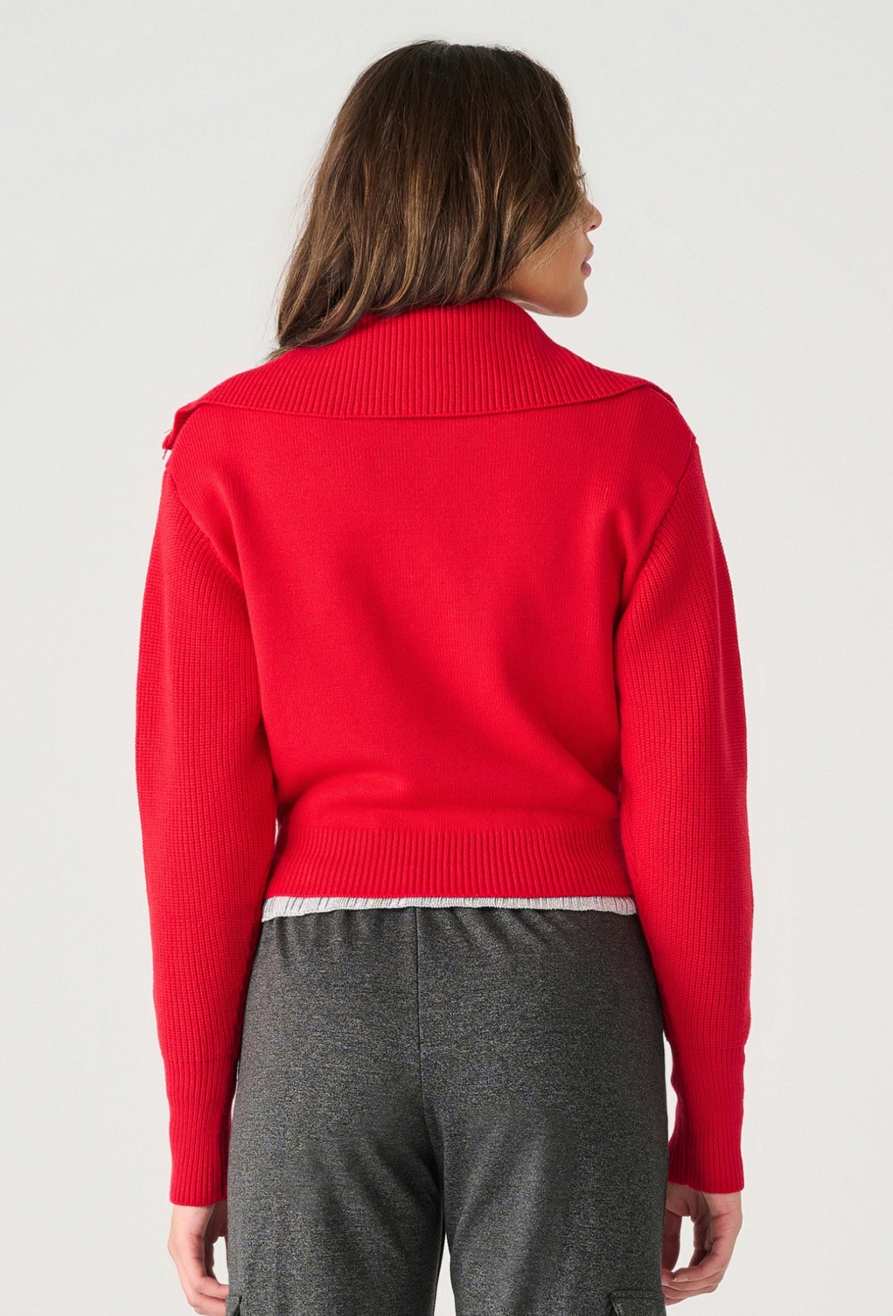 DEX HALF zip TEXTURED SWEATER