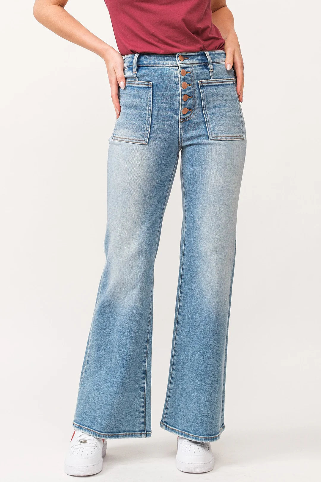 DEAR JOHN ARDMORE BUTTON FRONT FIONA WIDE LEG JEAN