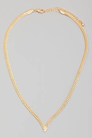 Flat Angled Chain Link Necklace