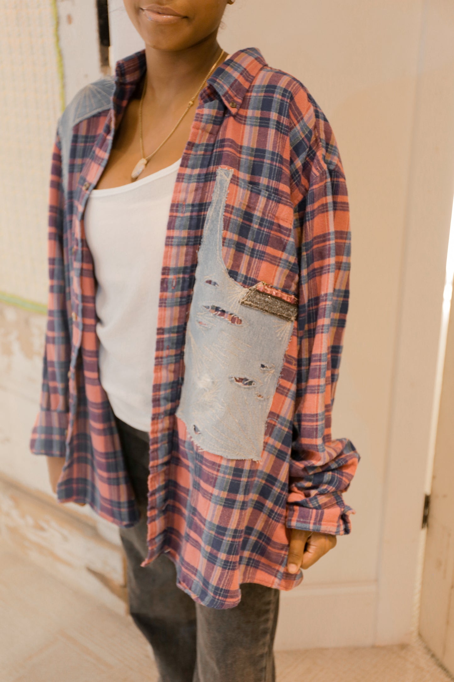 Libby Story OOAK Denim Sublime Flannel Shirt